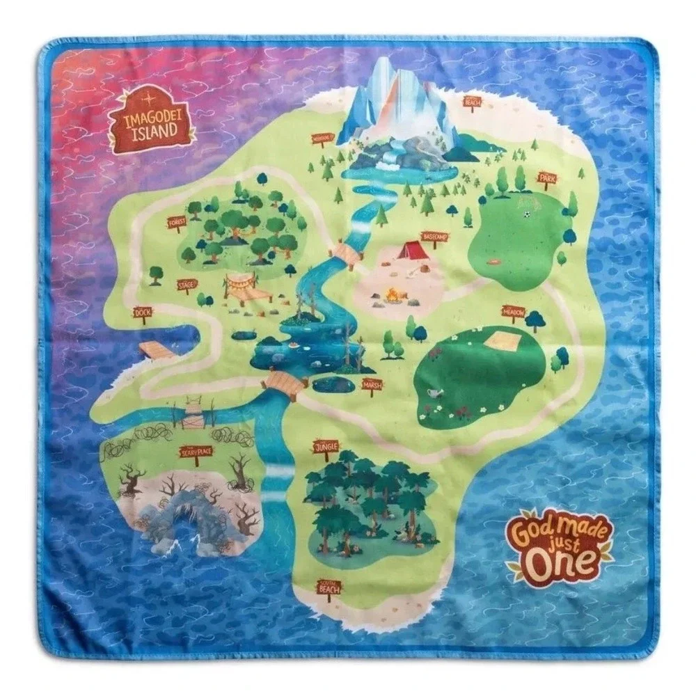DaySpring God Made Just One Play Mat 36x36 Foldable Floor Mat 11 Wood Characters